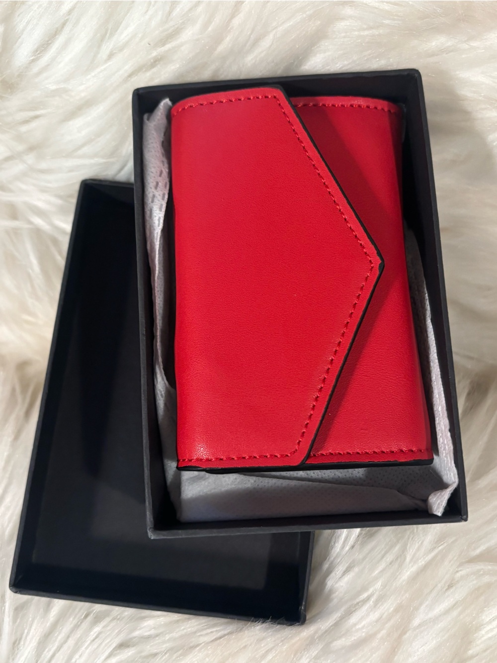 Saks Fifth Avenue Red Leather Wallet